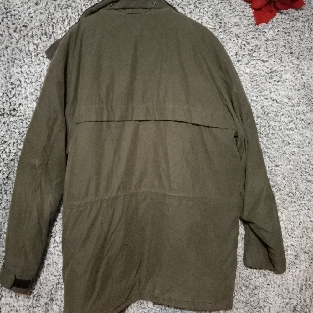 Men’s Jacket Mid Length Size Large olive color in Excellent Used Conditi… - Picture 7 of 13